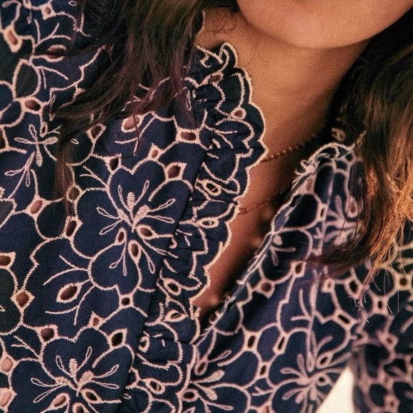 Sezane Navy Mathilda Shirt - Picture 3 of 8